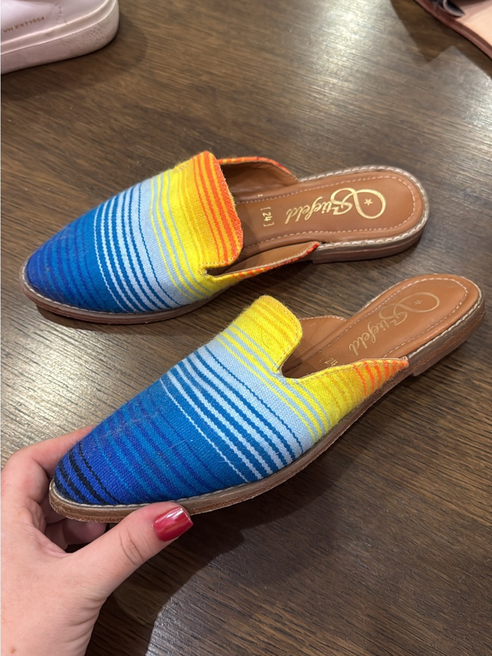 Serape Striped Slip-On Mules